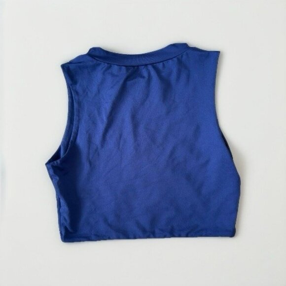 ZAFUL Womens S Casual Sleeveless 2 Piece Outfits Crop Top And Skirt Navy Blue - Picture 3 of 7